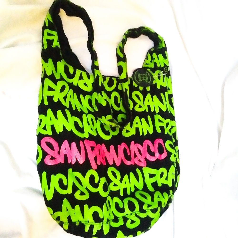Robin Ruth San Francisco neon green&pink bag